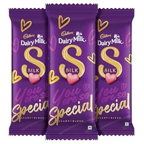 gift for partner: Cadbury Dairy Milk Silk Heart Blush Valentine's Gift Pack Chocolate Bar, 150 g (Pack of 3)