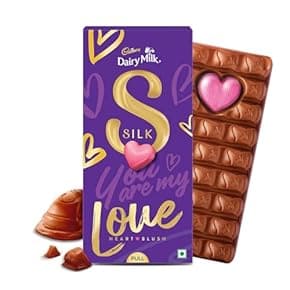 gift for partner: Cadbury Dairy Milk Silk Valentine's Heart Blush Chocolate Bar Gift Pack, 250 g