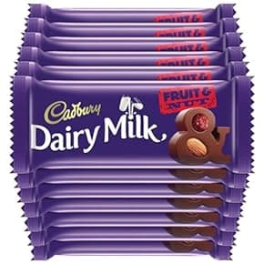 gift for partner: Cadbury Dairy Milk Fruit and Nut Chocolate Bar, 36 g (Pack of 12)