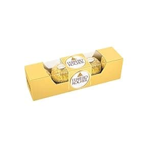 gift for partner: Ferrero Rocher, Exquisite Hazelnut And Milk Chocolate Gift, 4 Pieces (50 Grams)