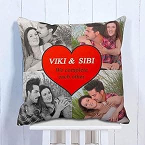 gift for partner: Giftcart Personalised Complete Each Other Love Cushion Cover with Filler 30 x 30 cm for Valentines Day | Couples Gifts (Poly Velvet)