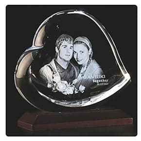 gift for partner: Presto Personalised 3D Crystal for Weddings Gift Birthday Gift Valentines's Day Gift with Free LED Light Base